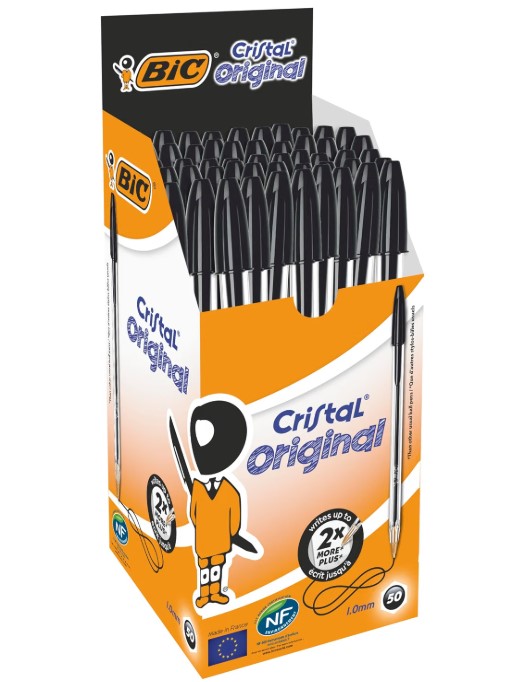 Bic Cristal Original Negro  - Caja de 50 Unidades,